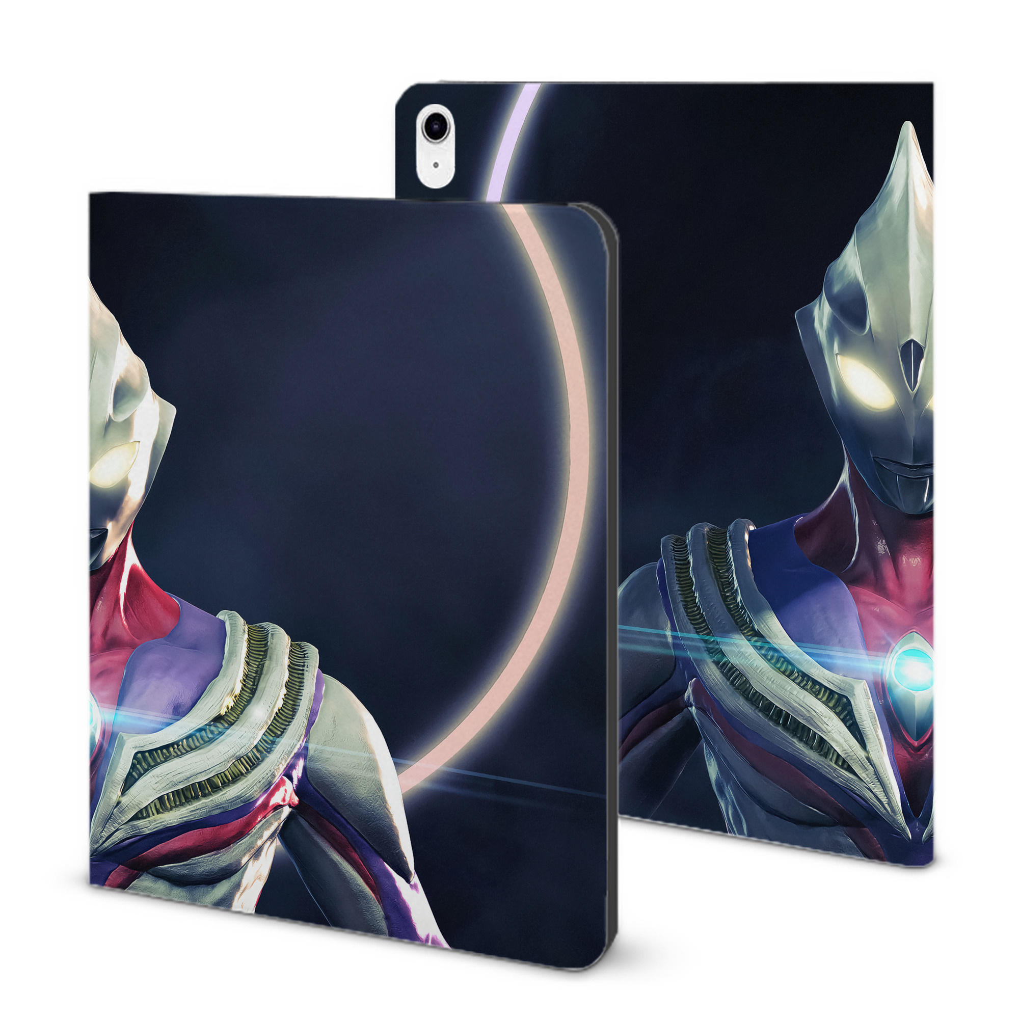 （画像用） ウルトラマン Ultraman IPad ケース ブック型 PUレザー TPU 耐衝撃 軽量 薄型 ペン収納なし 全面保護 IPad 各モデル対応
